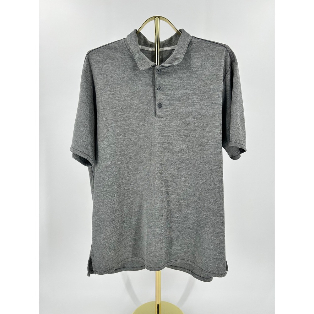 Adidas Golf Mens XL Gray Heathered Performance Short Sleeve Polo Shirt RN88387